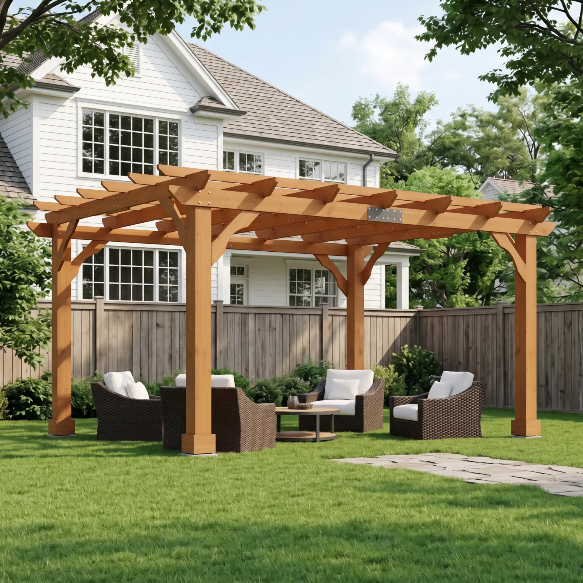 Cedrix Solid Cedar Wood Pergola-10X12