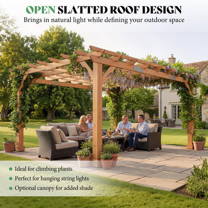 Cedrix Solid Cedar Wood Pergola-12X14