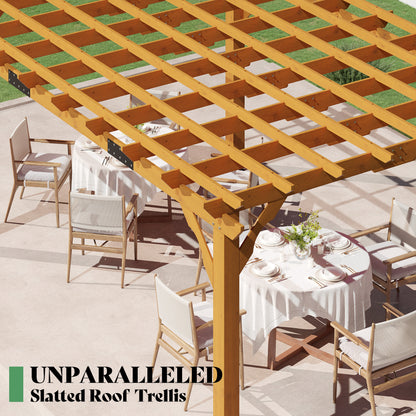 Cedrix Solid Cedar Wood Pergola-12X14
