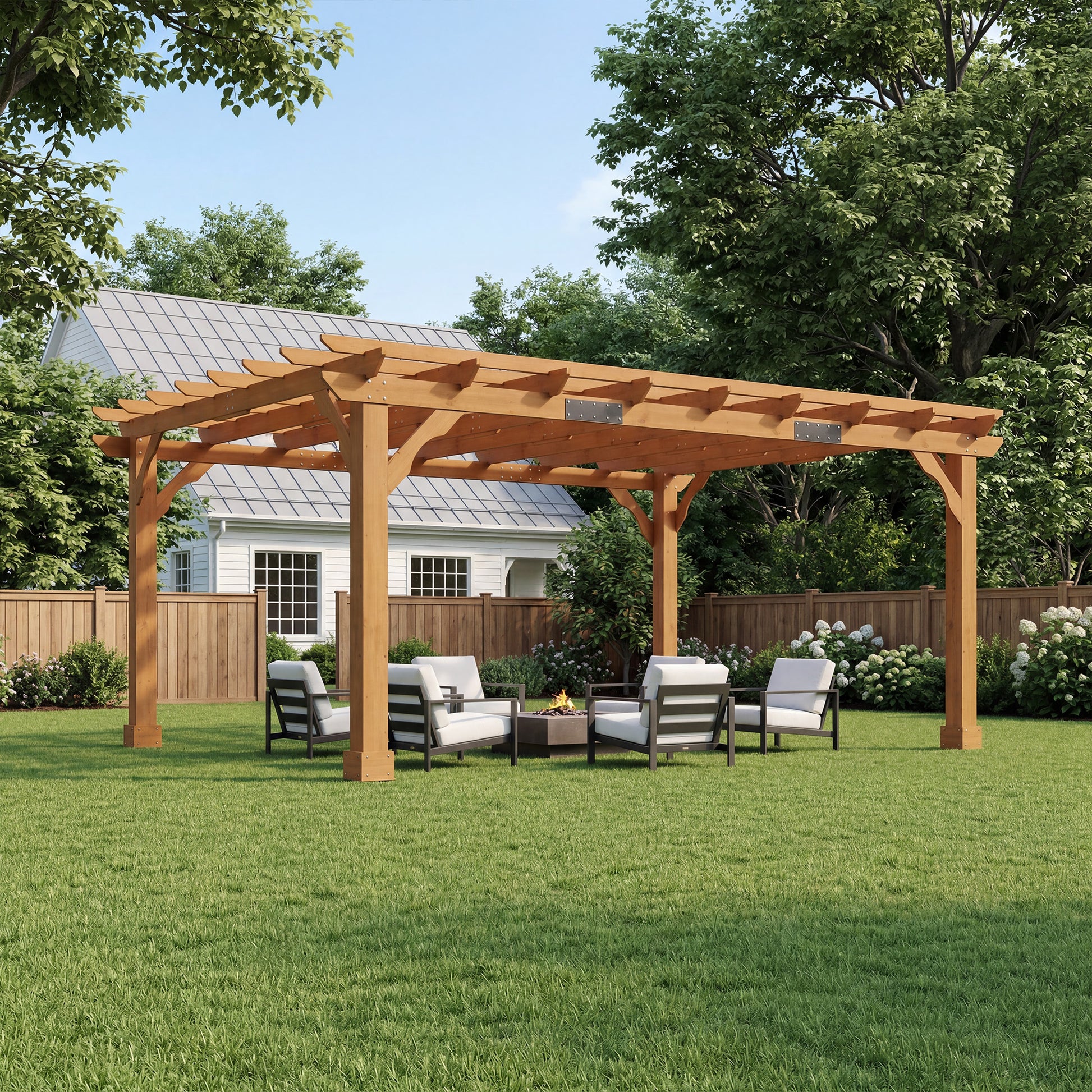 Cedrix Solid Cedar Wood Pergola-12X14