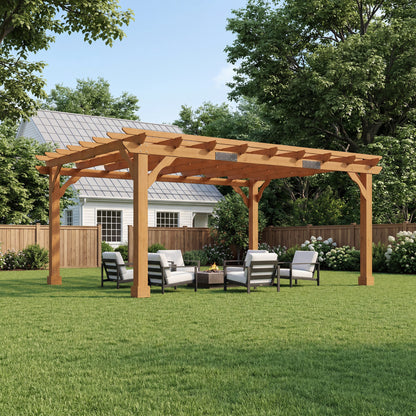 Cedrix Solid Cedar Wood Pergola-12X14