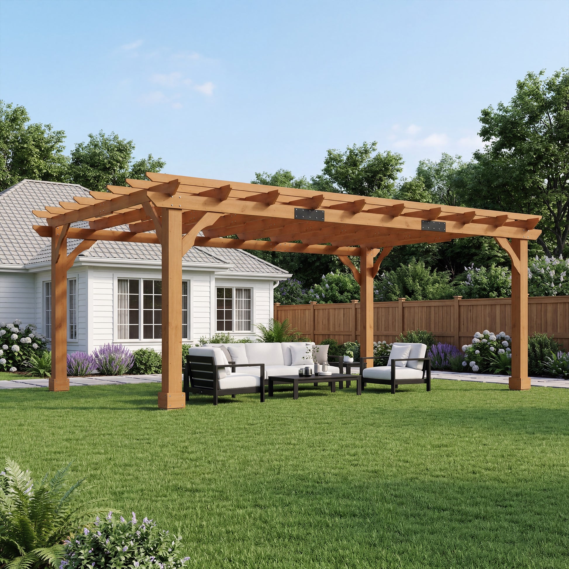 Cedrix Solid Cedar Wood Pergola-12X16