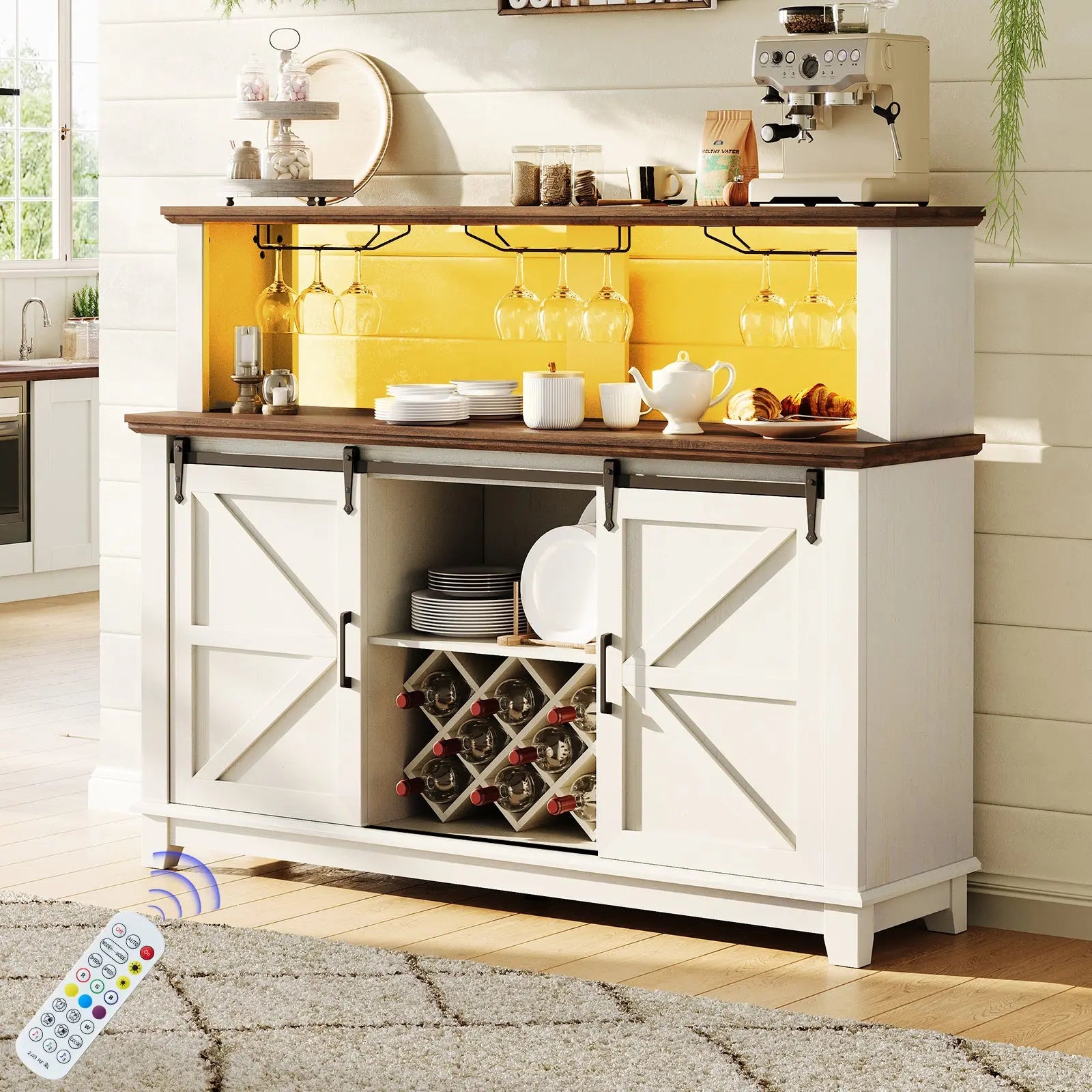 White cabinet coffee bar online