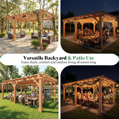 Cedrix Solid Cedar Wood Pergola-12X20