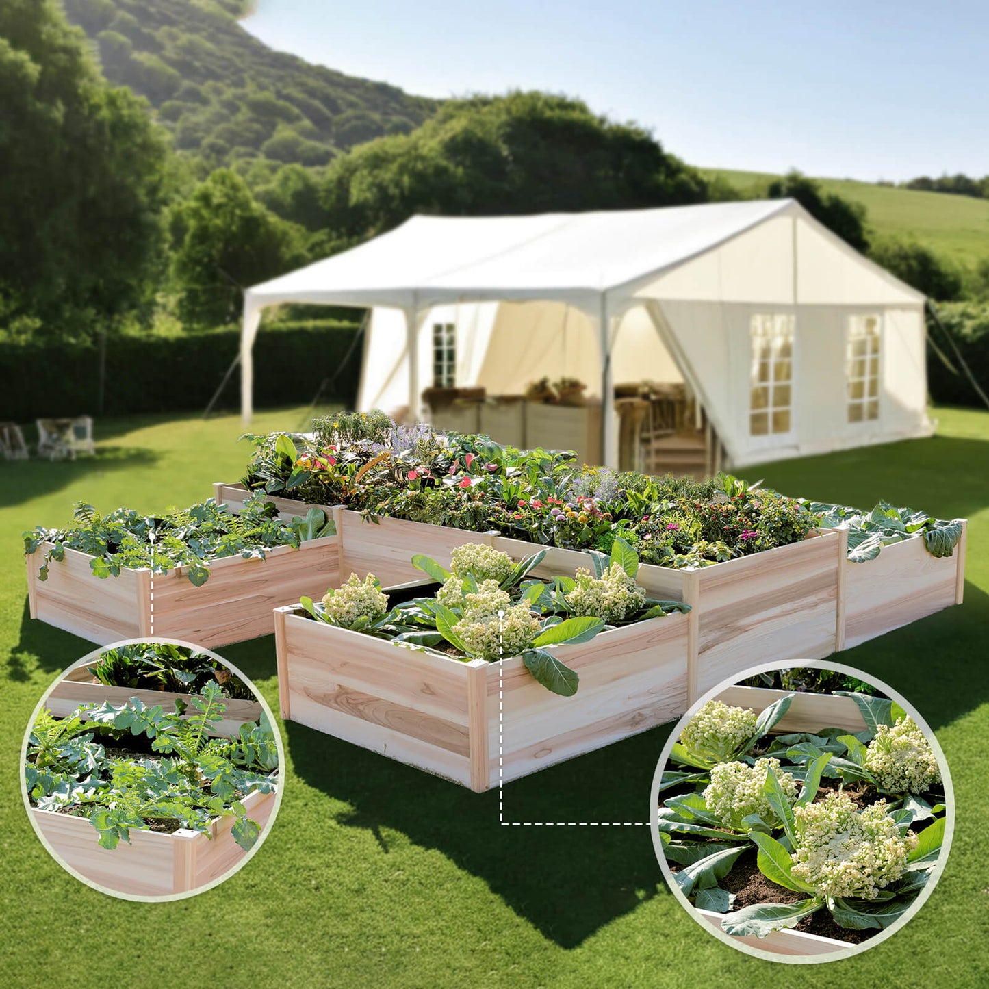 Marigold H-Shaped Raised Bed - Amerlife