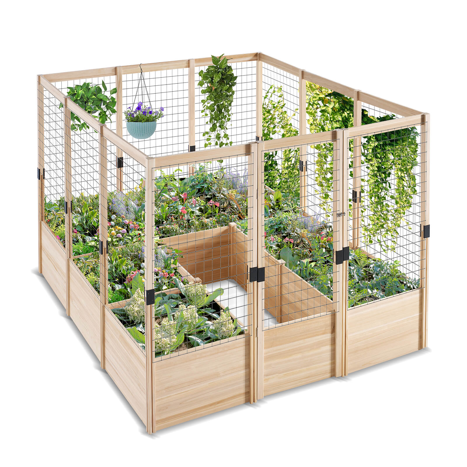 Poppy U-Shaped Fence Raised Bed - 7Grids