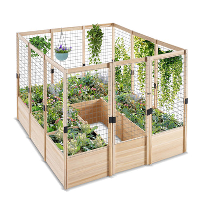 Poppy U-Shaped Fence Raised Bed - 7Grids