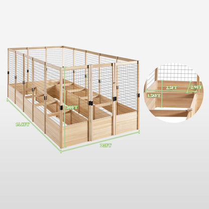 Poppy U-Shaped Fence Raised Bed - 11Grids