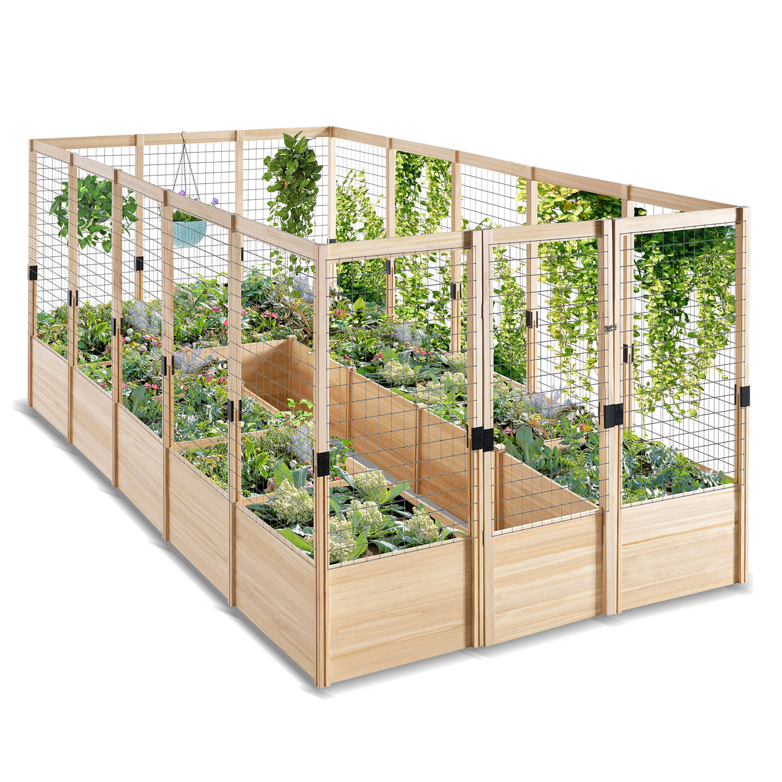 Poppy U-Shaped Fence Raised Bed - 11Grids