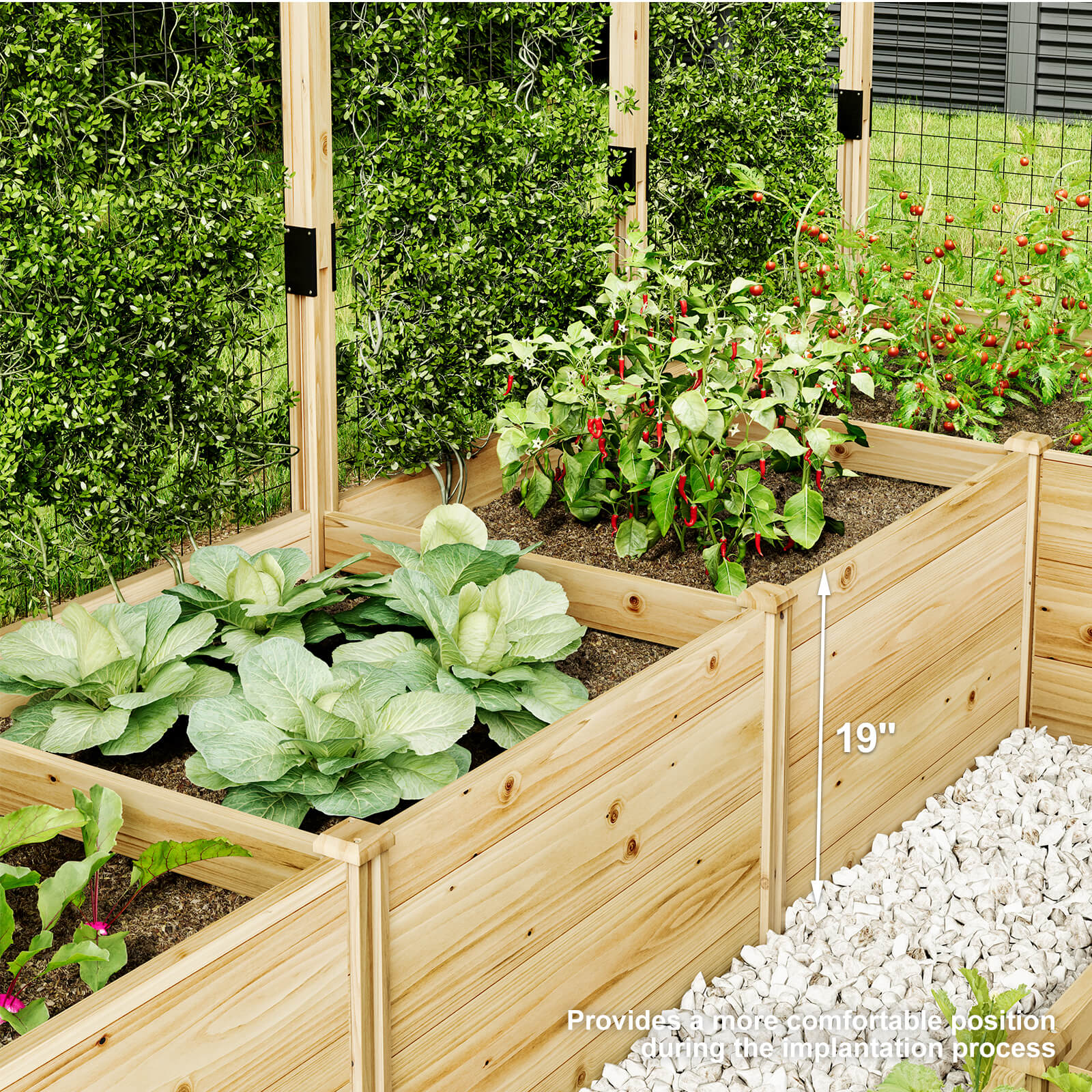 Poppy U-Shaped Fence Raised Bed - 11Grids