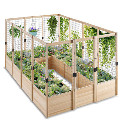 Poppy U-Shaped Fence Raised Bed - 9Grids