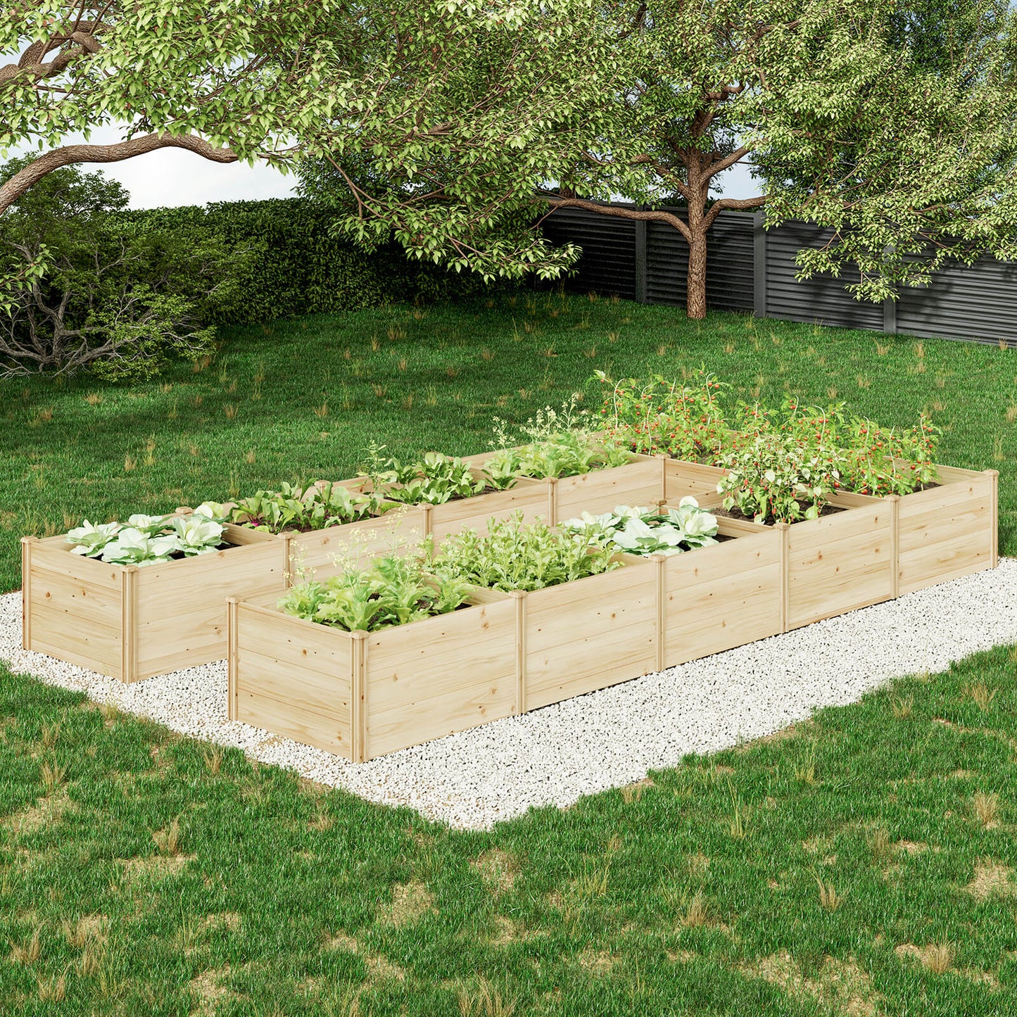 Daisy U-Shaped Raised Bed -7.5x15x1.6FT (11Grids)