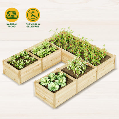 Daisy U-Shaped Raised Bed -7.5x9x1.6FT (7Grids)