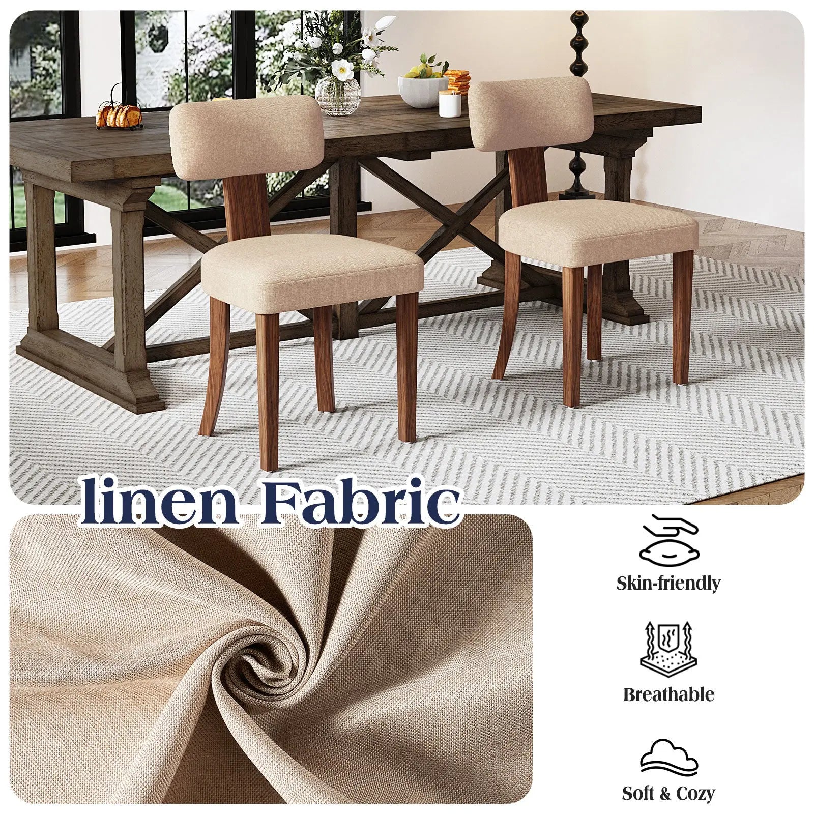 Set of 4 / Linen Beige