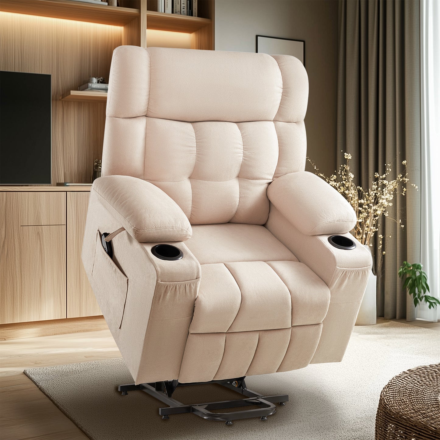 Elva Power Lift Recliner Chairs - Beige