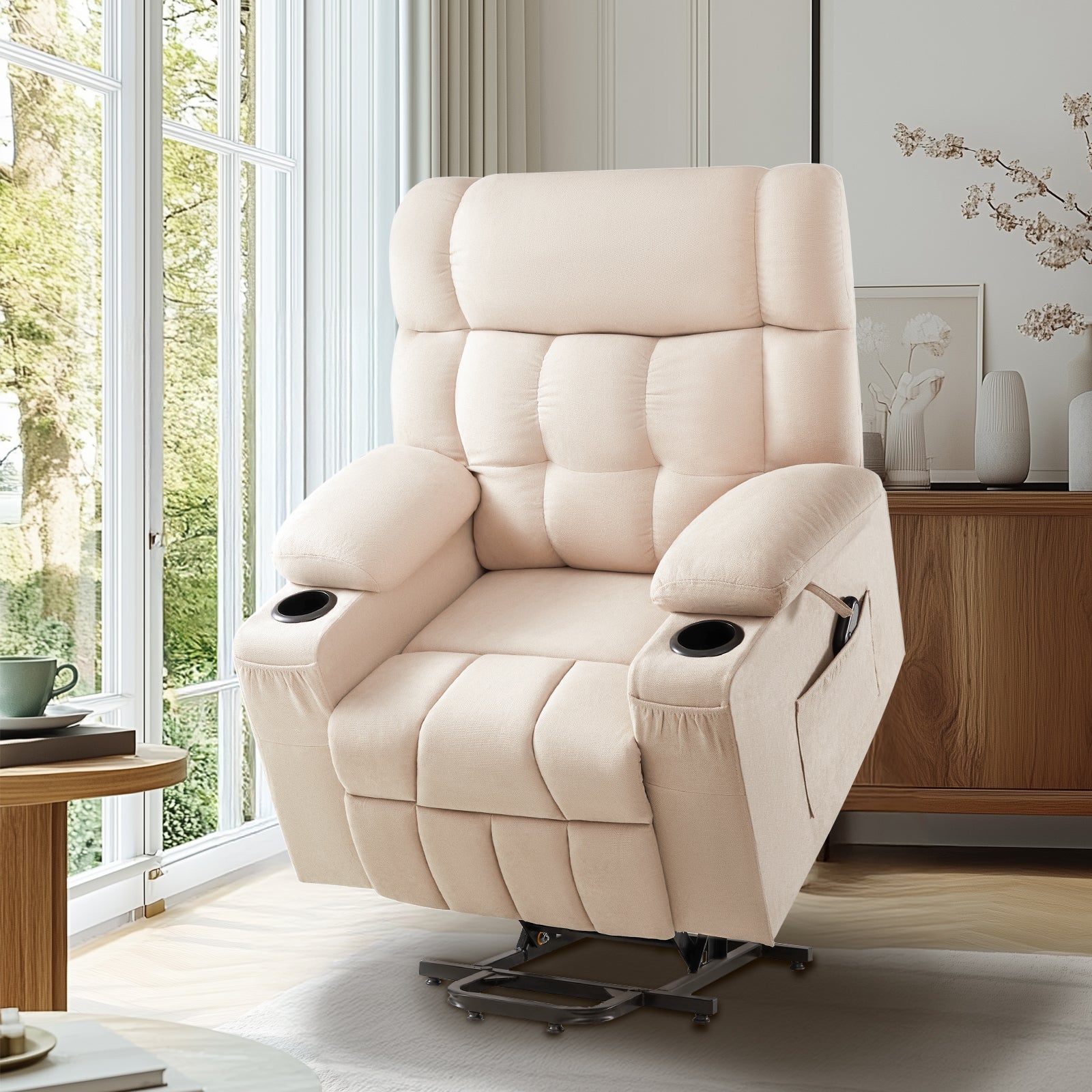 Elva Power Lift Recliner Chairs - Beige