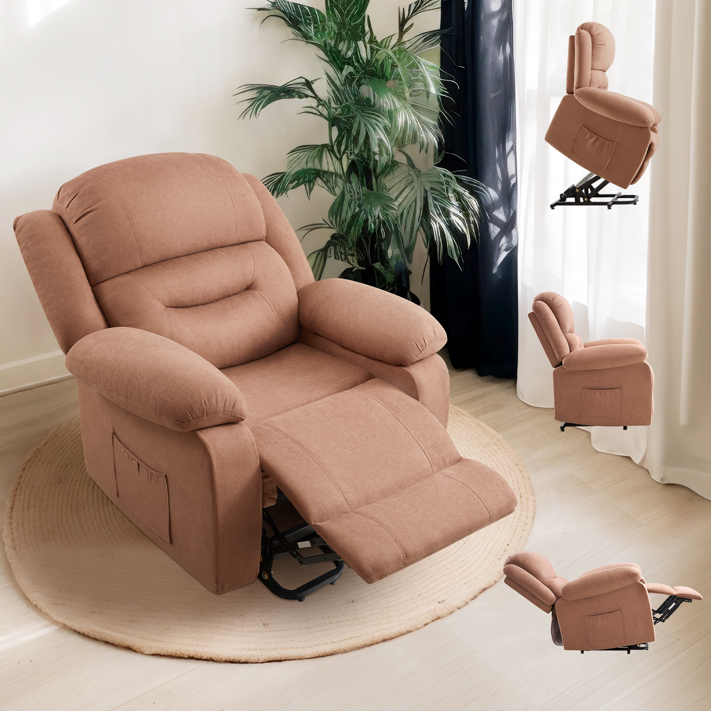 Reed Power-Lift Recliner Chairs - Brown