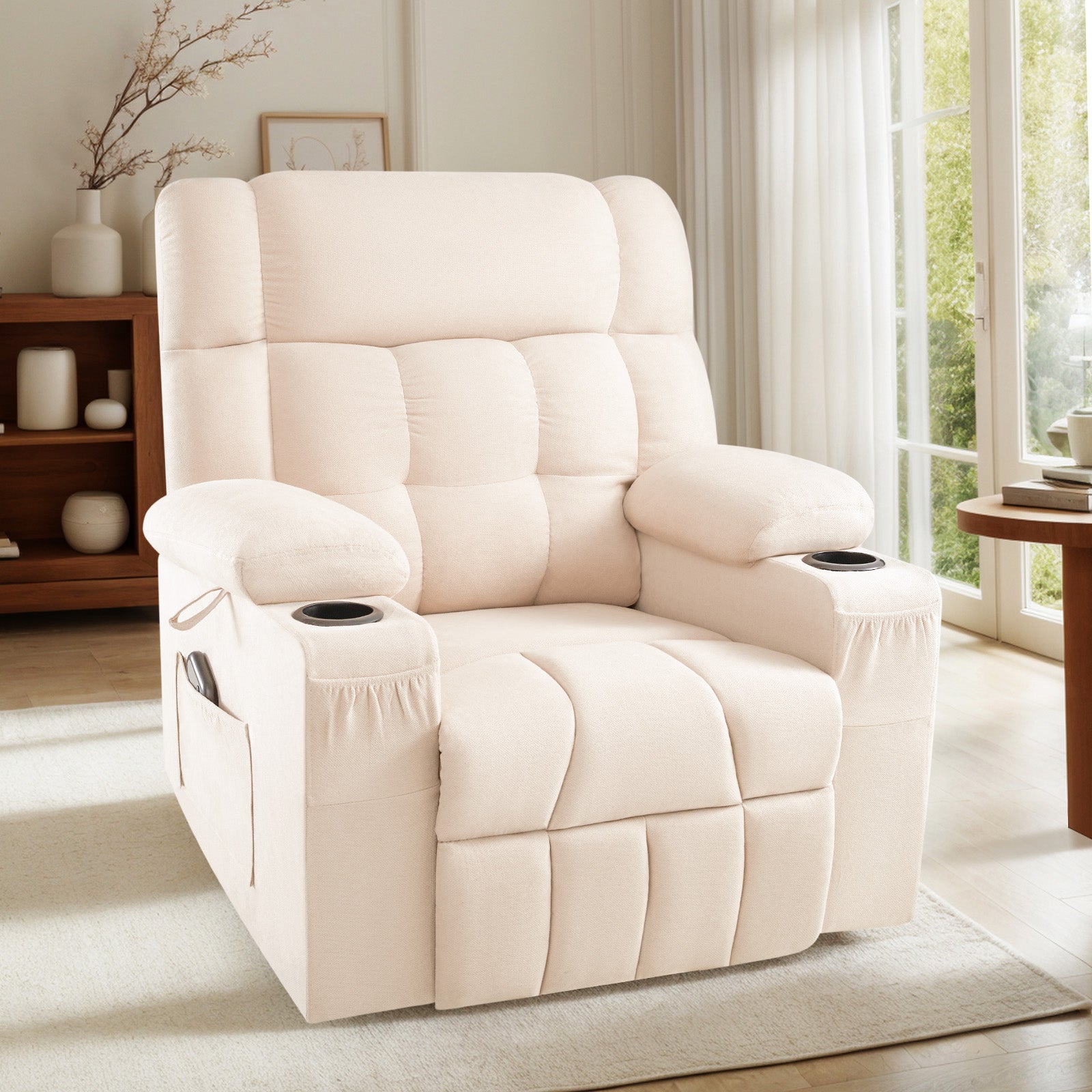 Elva Manual Recliner Chairs - Beige