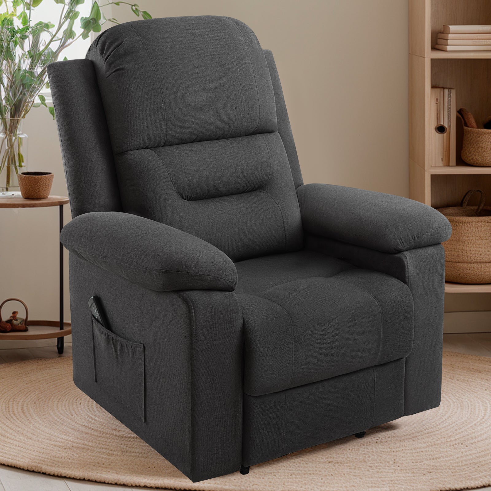 Reed Manual Recliner Chairs - Black