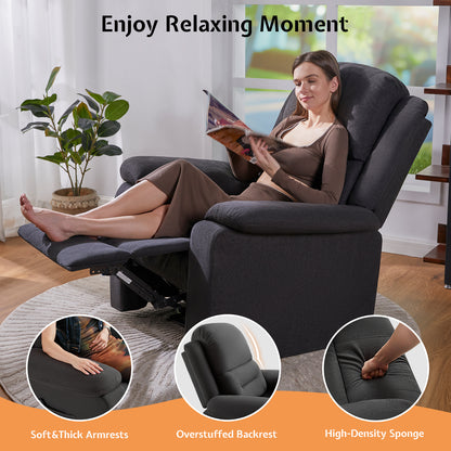 Reed Manual Recliner Chairs - Black