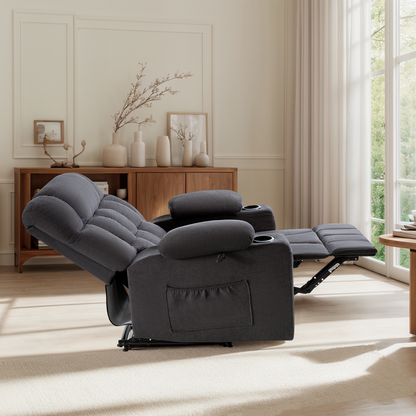 Elva Manual Recliner Chairs - Dark Grey