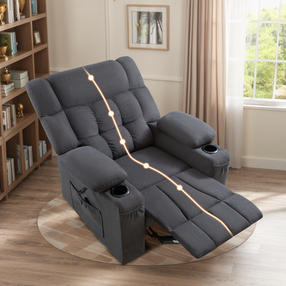 Elva Manual Recliner Chairs - Dark Grey