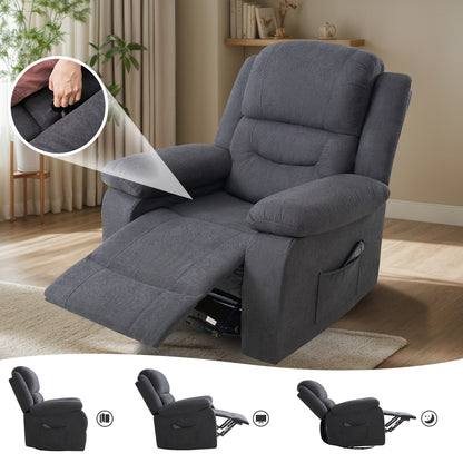 Reed Swivel-Rocker Recliner Chairs - Black