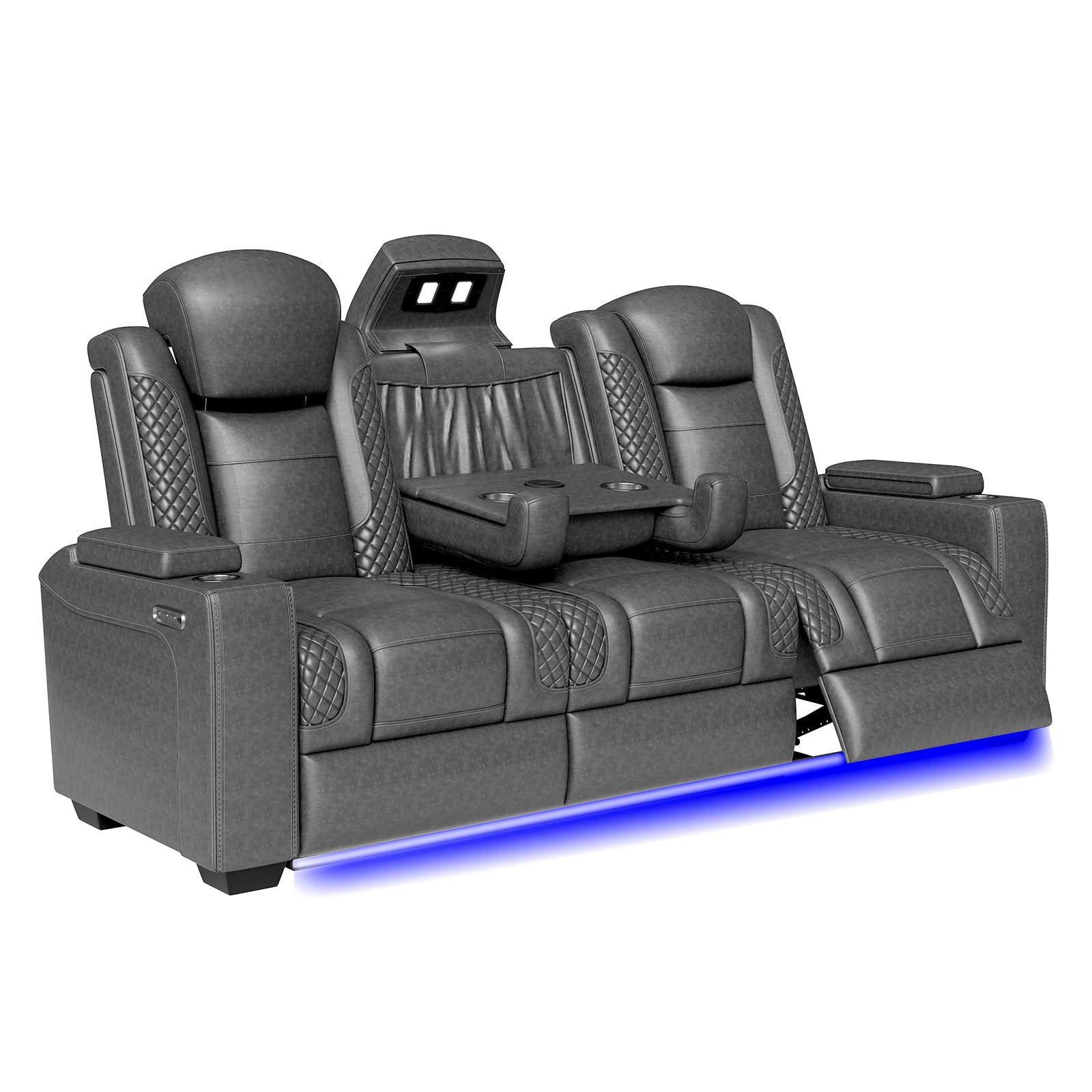 Roost Dual Motor Reclining Sofa - 3-Seater Reclining Sofa / Dark Grey