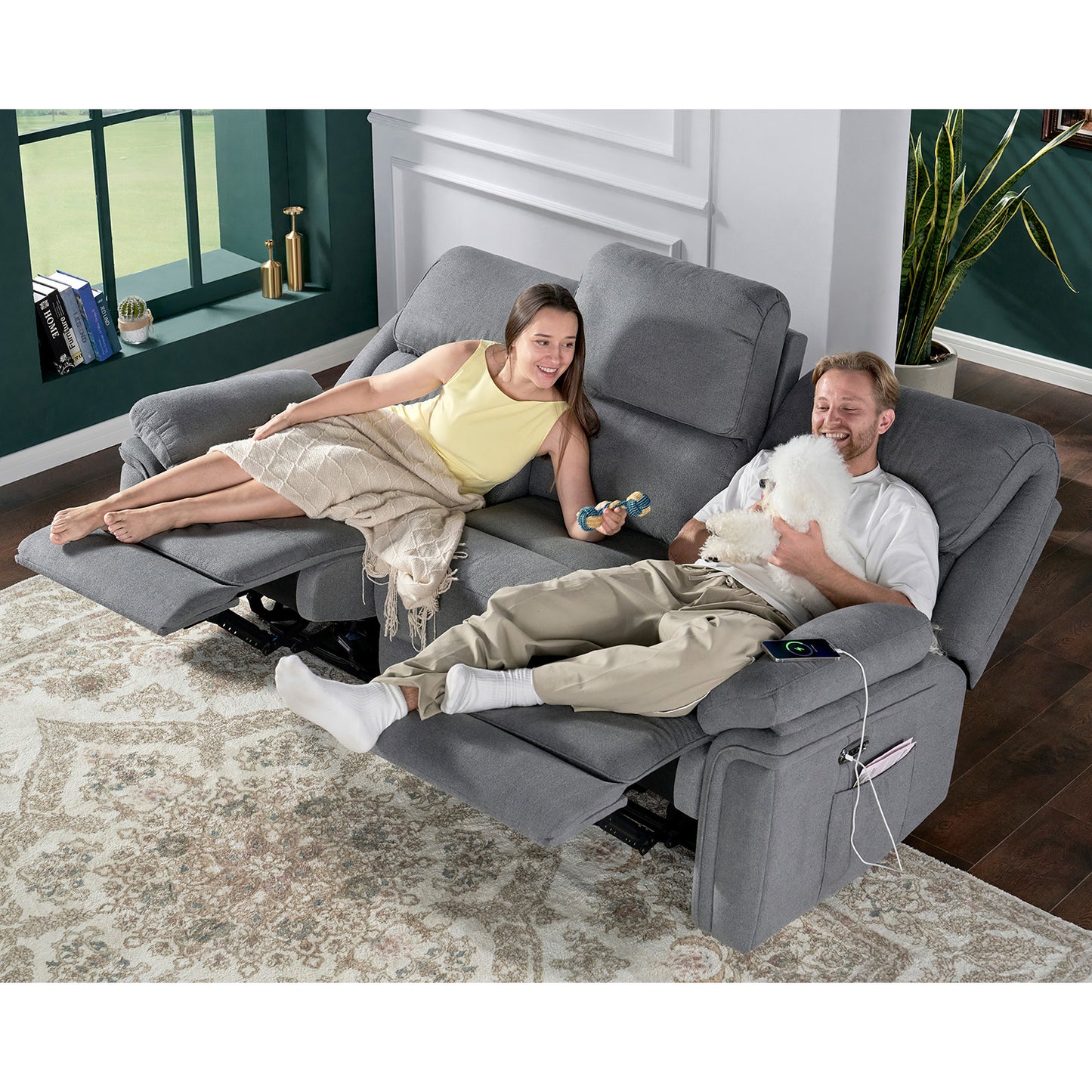 Oasis 82" Power Reclining Sofa - Grey