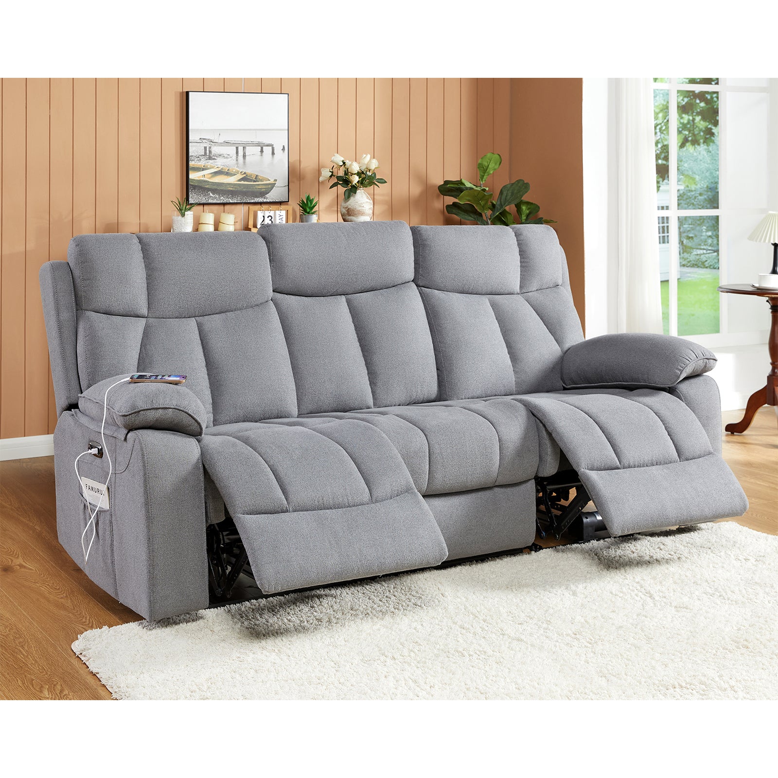 Mirage 80" Power Reclining Sofa - Grey