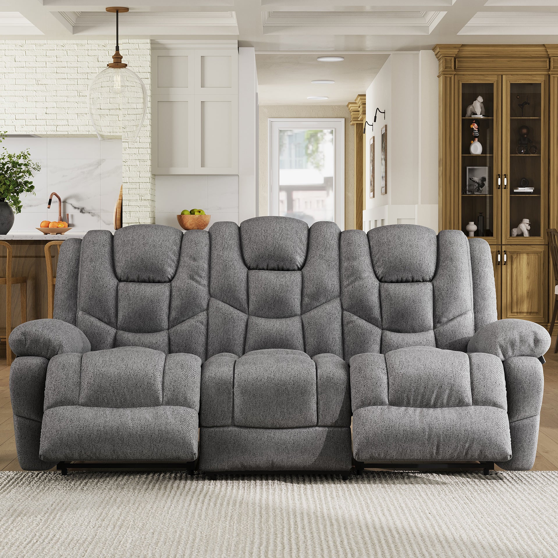 Grove 80" Manual Reclining Sofa - Grey