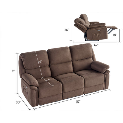 Oasis 82" Power Reclining Sofa - Brown