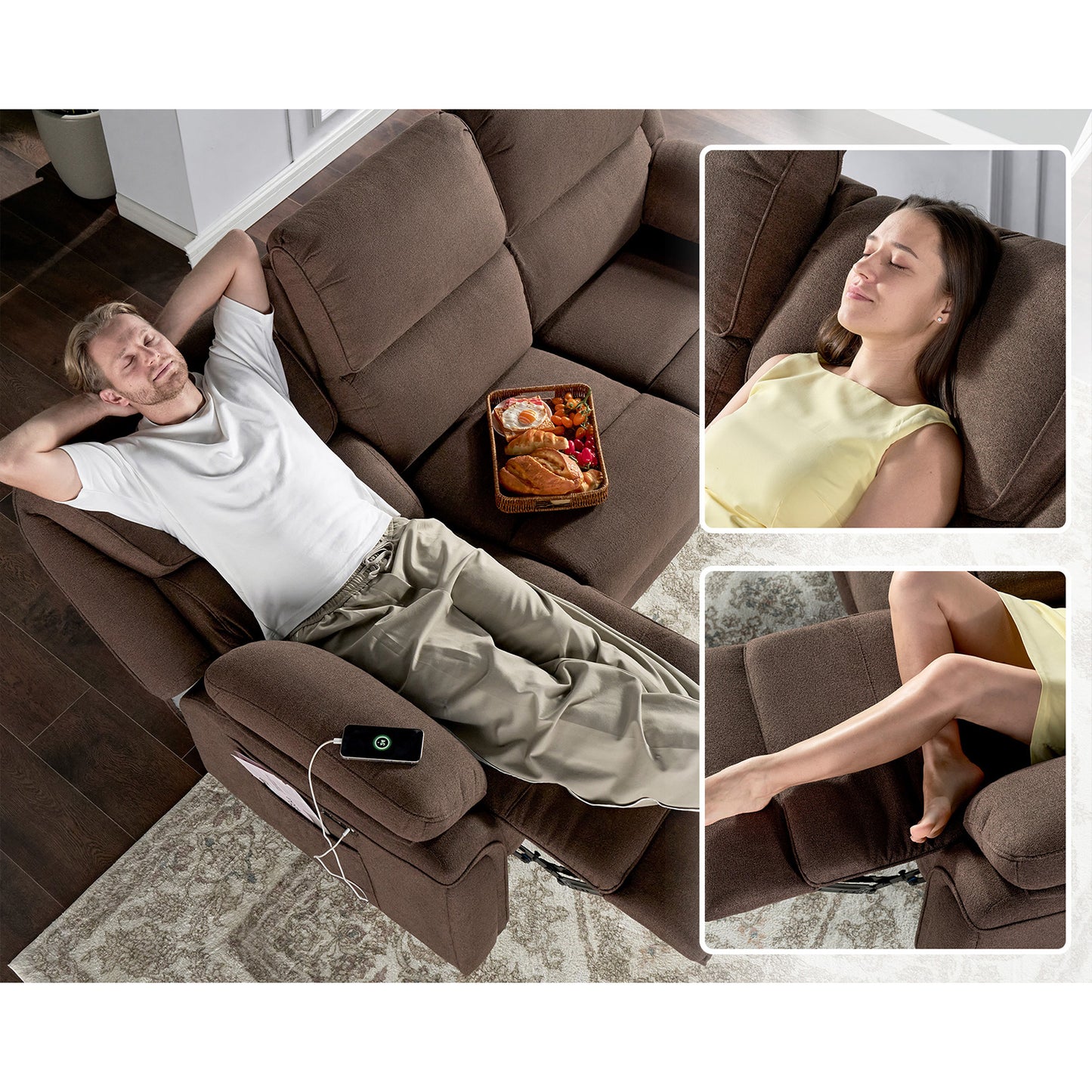 Oasis 82" Power Reclining Sofa - Brown