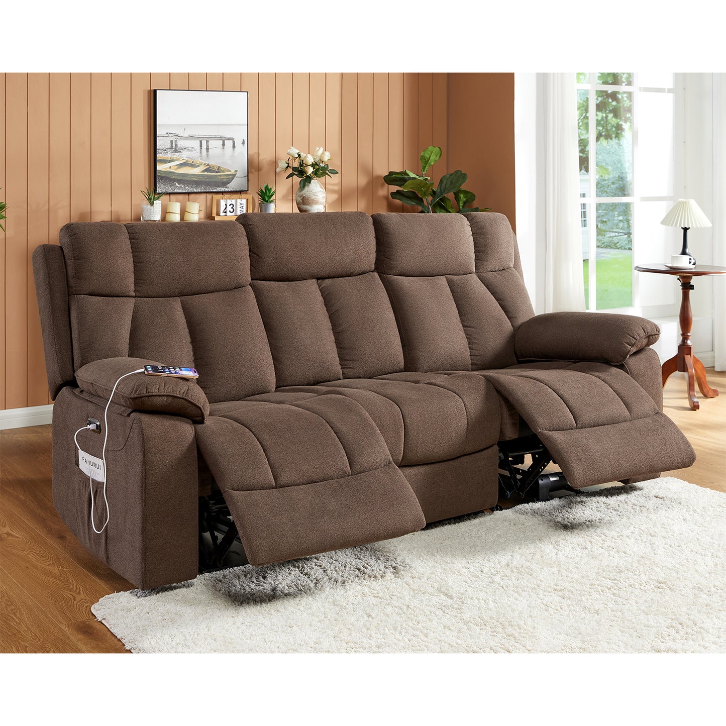 Mirage 80" Power Reclining Sofa - Brown