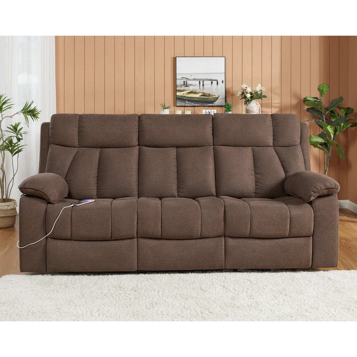 Mirage 80" Power Reclining Sofa - Brown