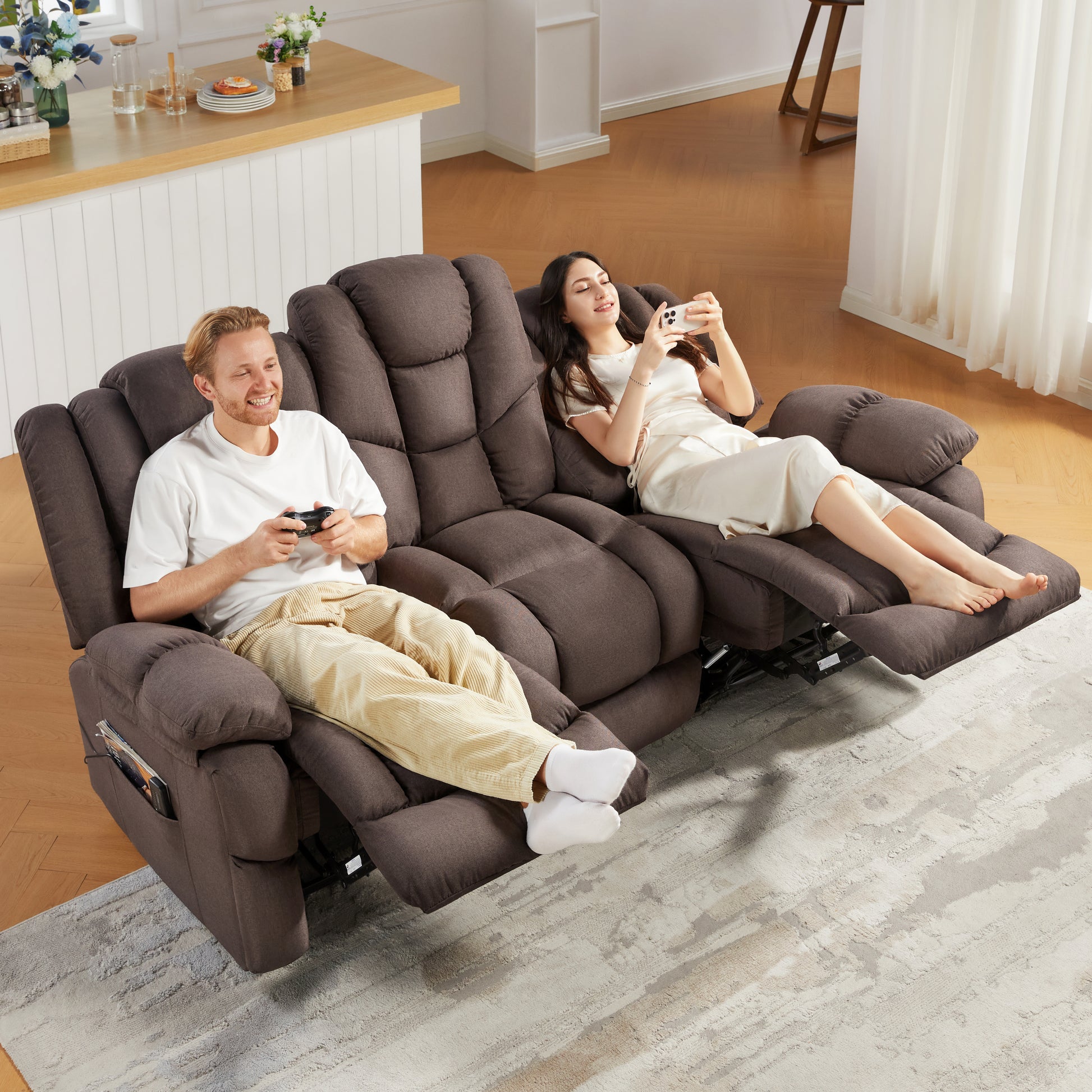 Grove 80" Manual Reclining Sofa - Brown