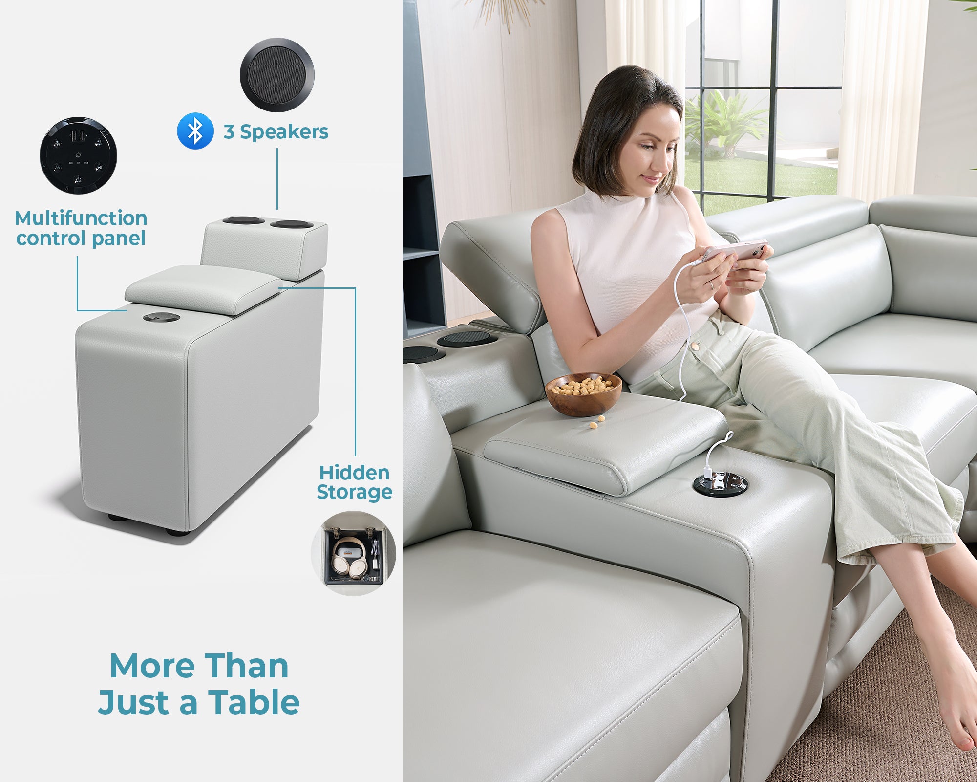 Amerlife Vesper Dual Power Electric Reclining Sofa Leathaire