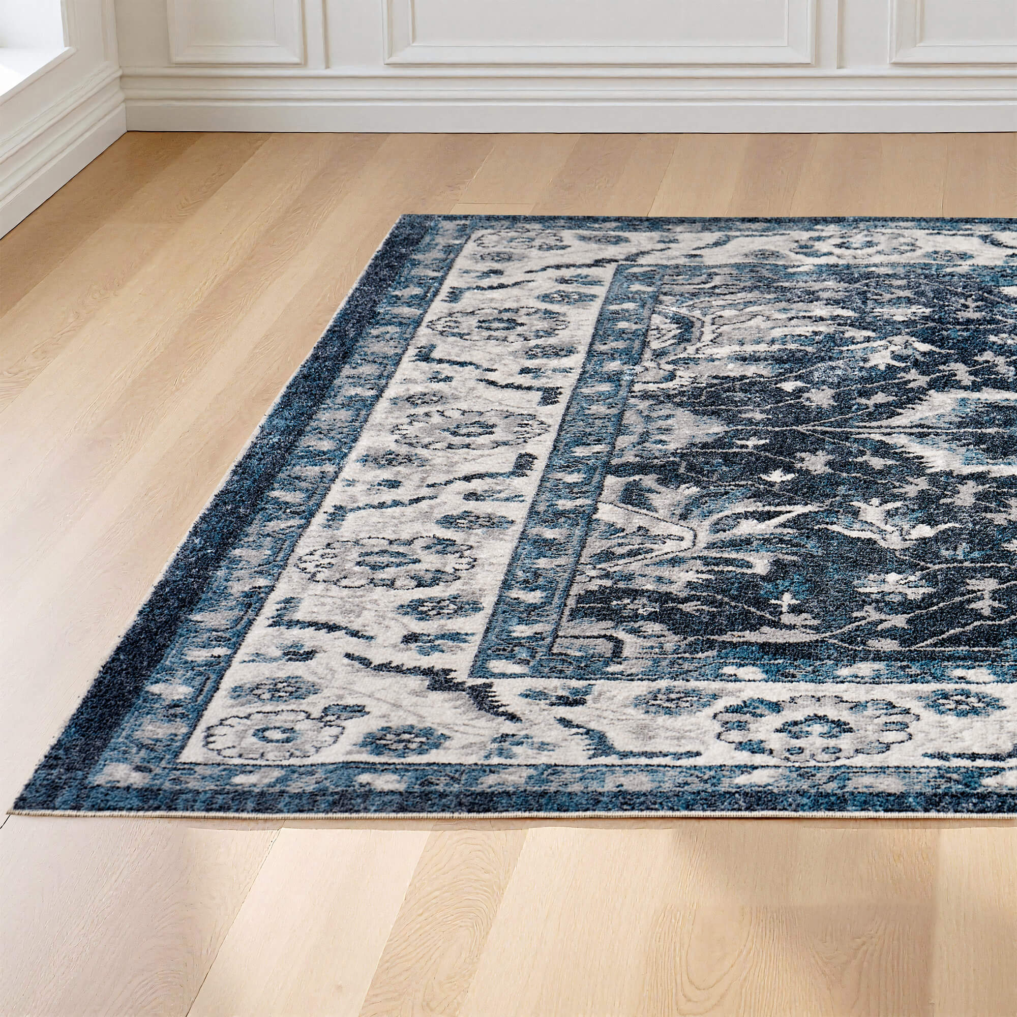 Amerlife Vintage Distressed Low Pile Rug for Living Room, Bedroom