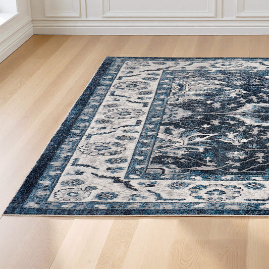 Vintage Distressed Low Pile Rug 