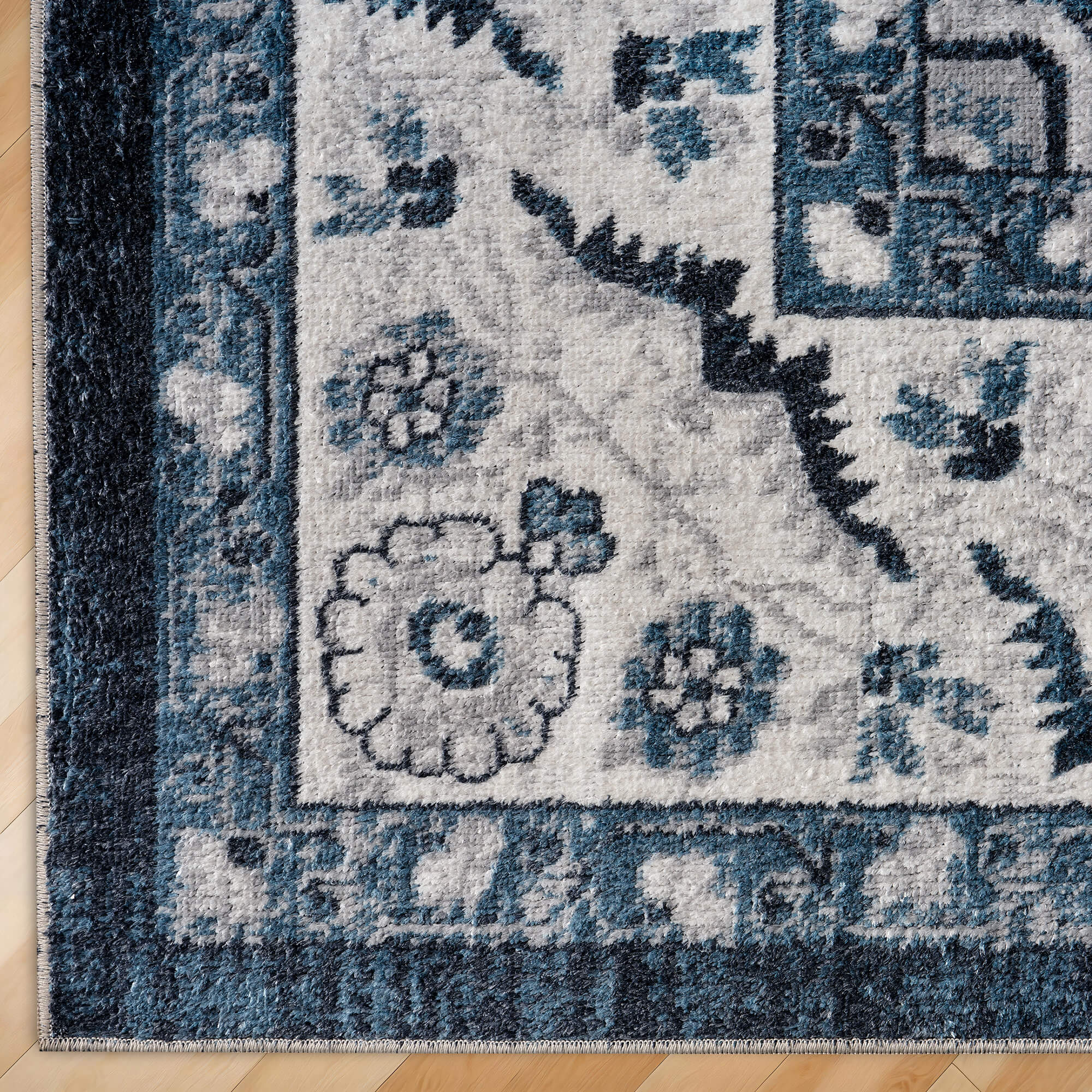 Amerlife Vintage Distressed Low Pile Rug for Living Room, Bedroom