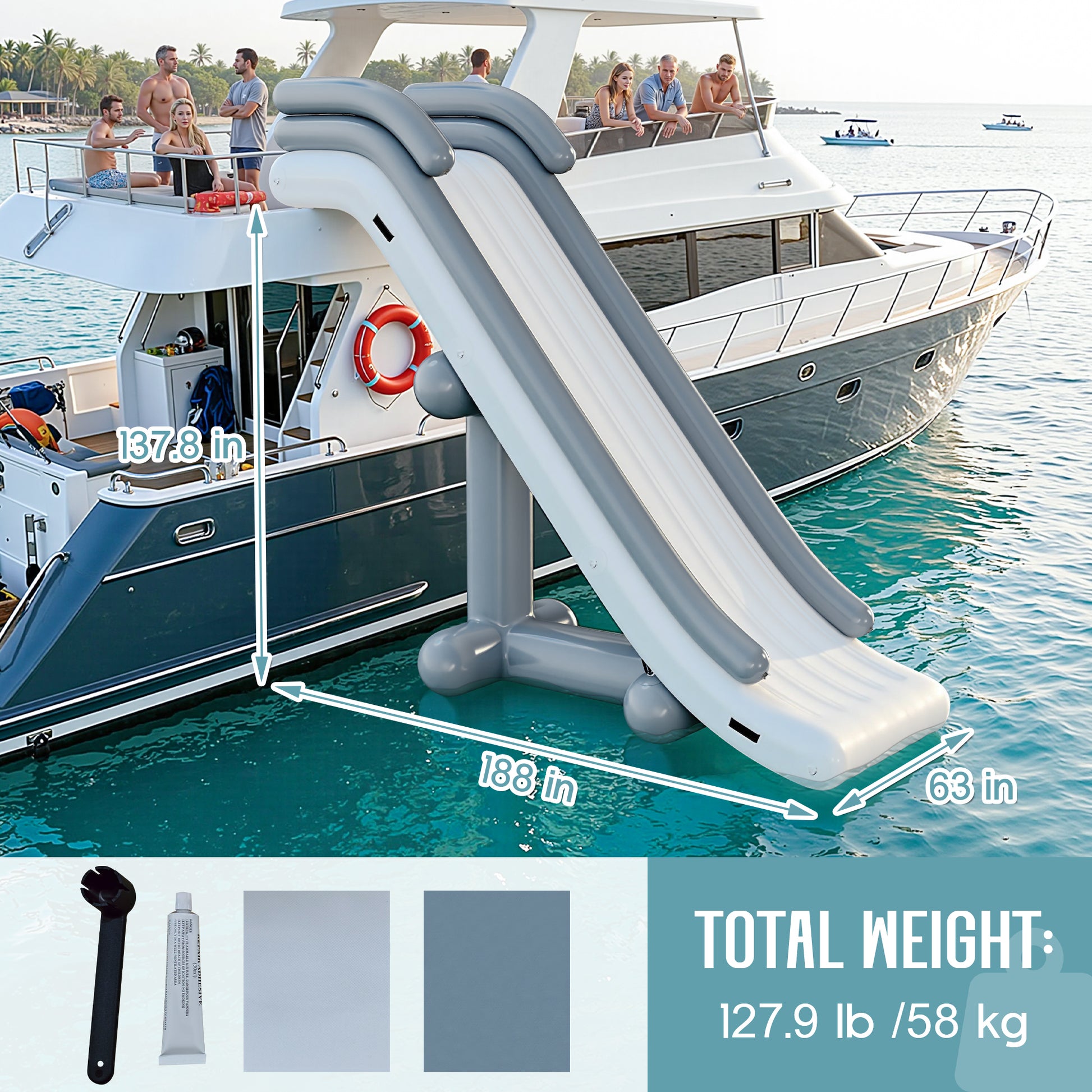 Inflatable Floating Water Slide -16FT