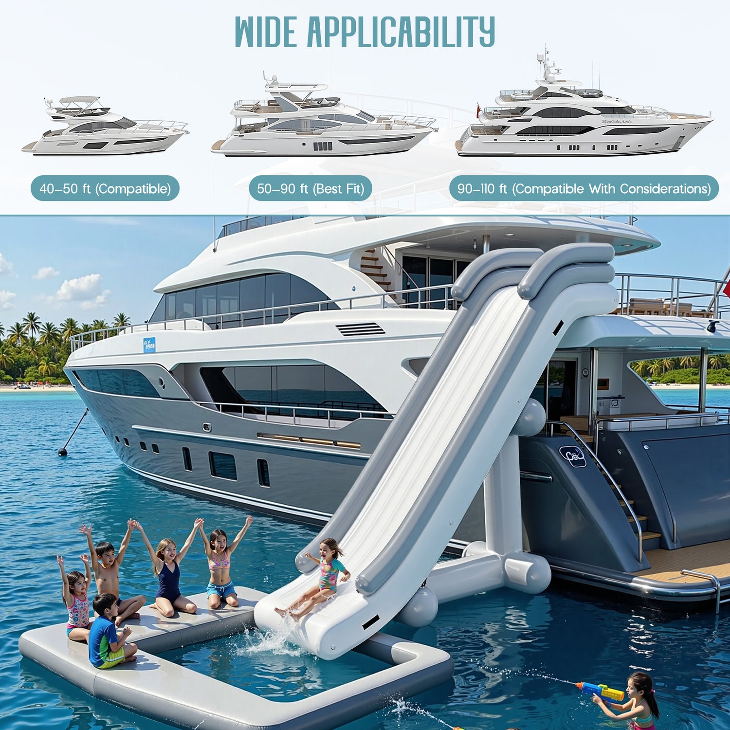 Inflatable Floating Water Slide -16FT