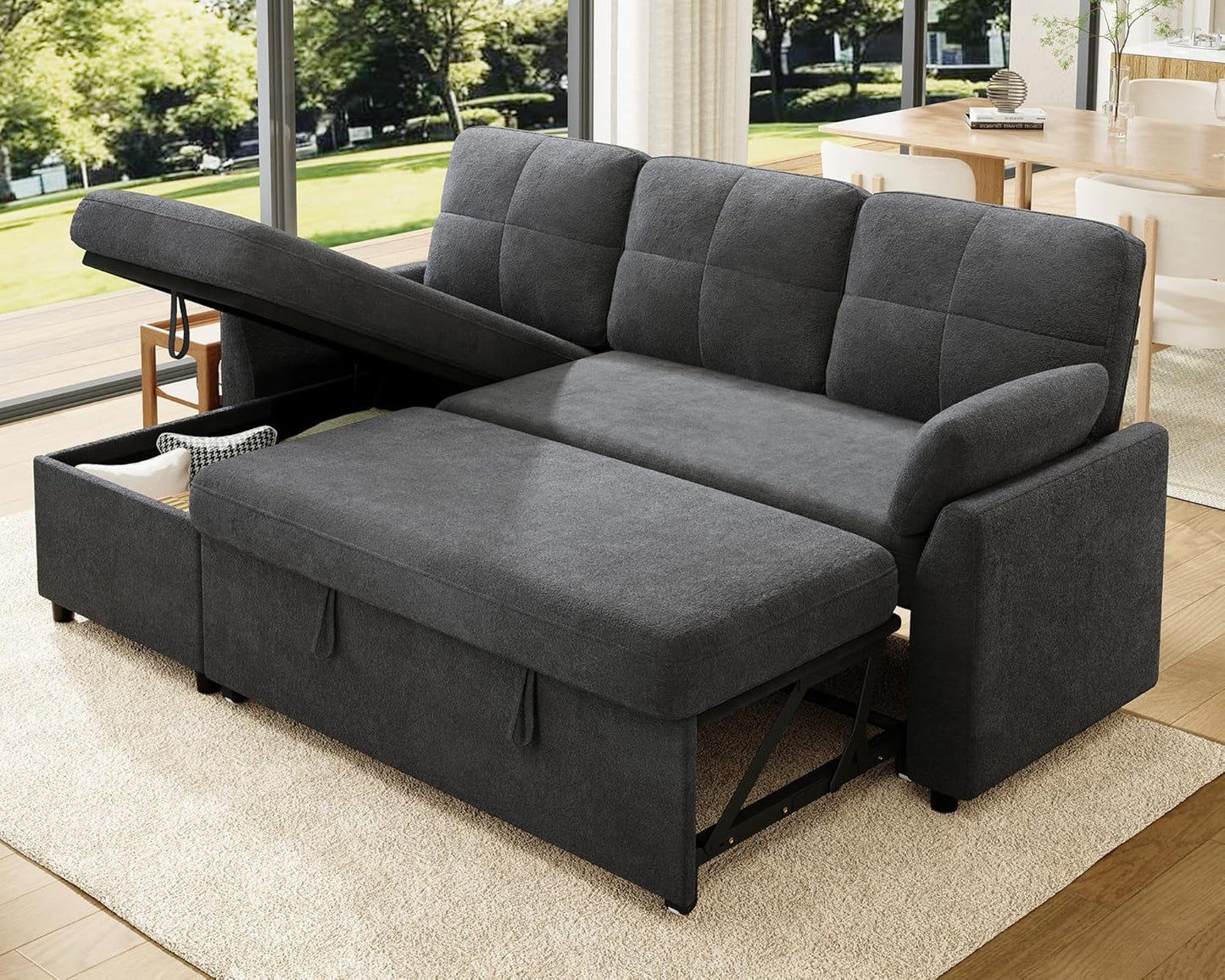 AMEILIFE Convertible Sofa Bed -Gray