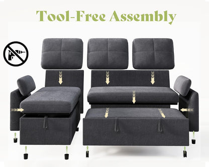 AMEILIFE Convertible Sofa Bed -Gray