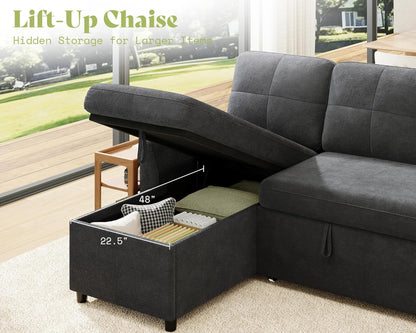 AMEILIFE Convertible Sofa Bed -Gray