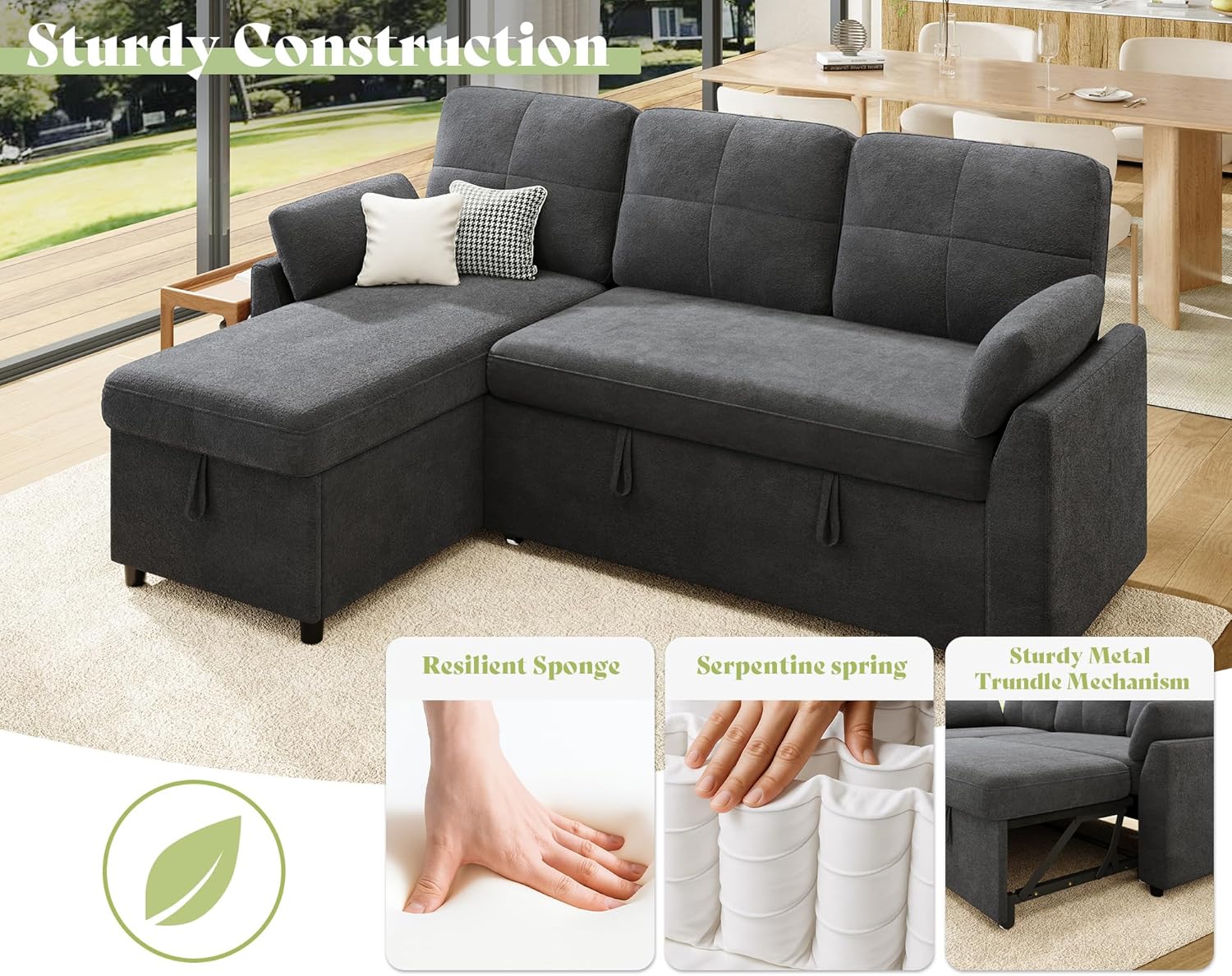 AMEILIFE Convertible Sofa Bed -Gray