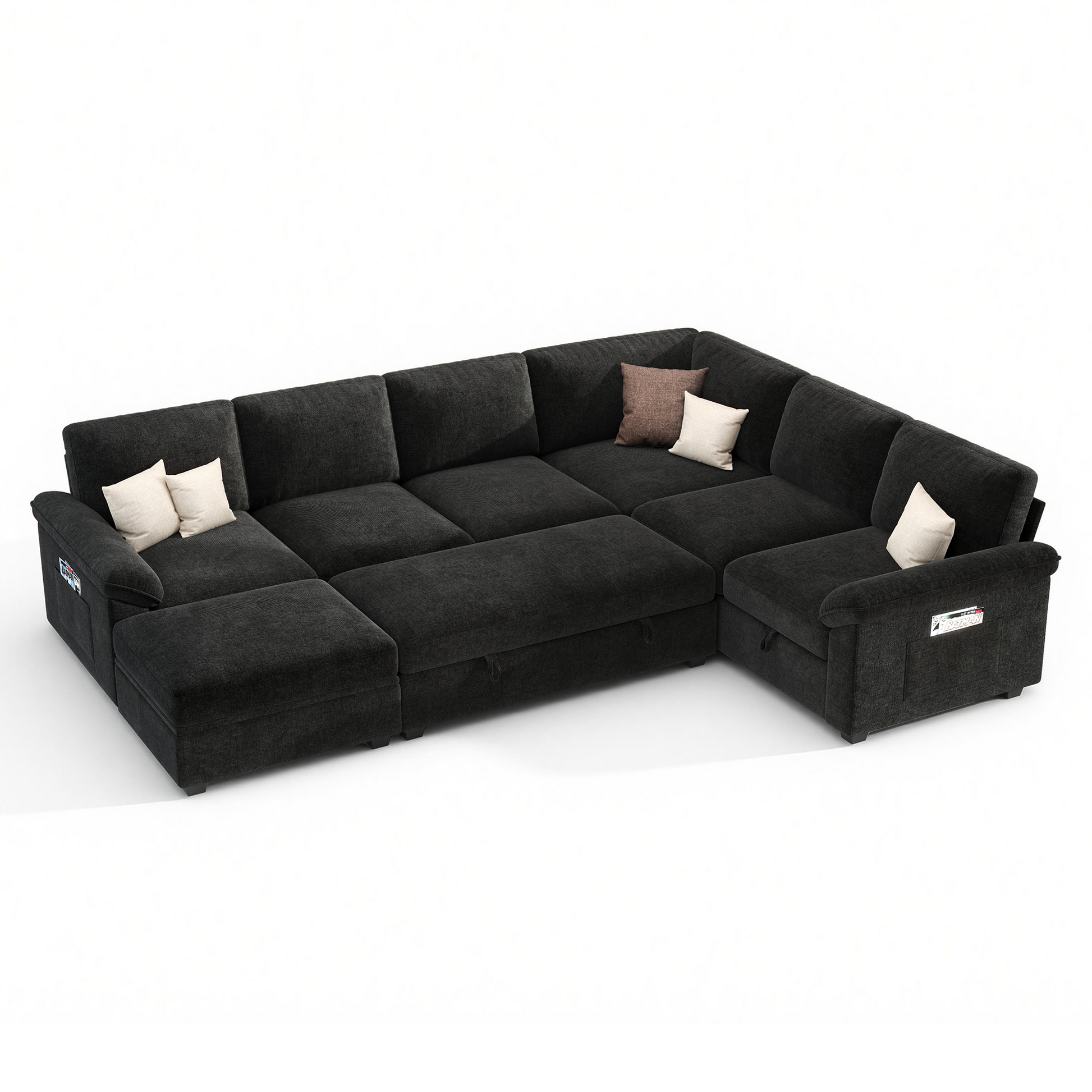 Module Sectional Sofa Bed Black