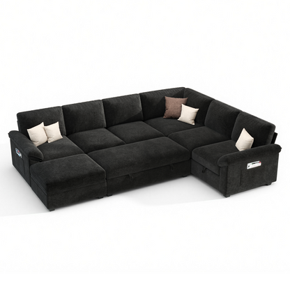 Module Sectional Sofa Bed Black
