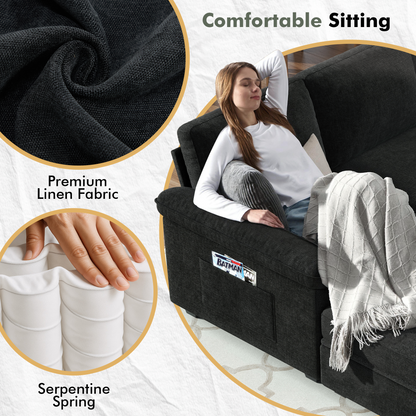 Module Sectional Sofa Bed Black