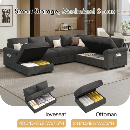 Module Sectional Sofa Bed Gray